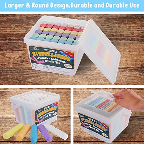 Maxzola inc. Jumbo Sidewalk Chalks for Kids, 61 Pcs Washable NonToxic