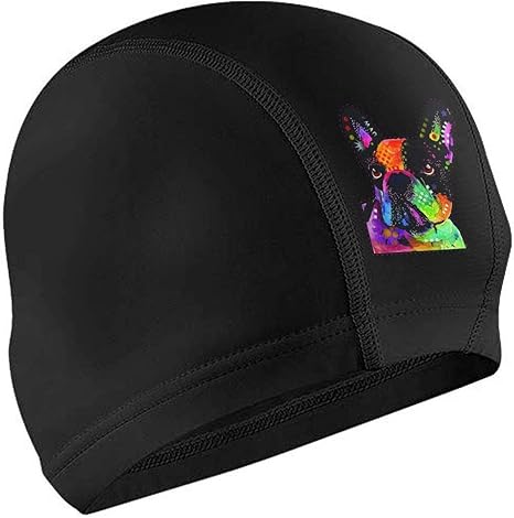 Jxrodekz French Bulldog Adults Swim Cap Silicone Waterproof Comfy