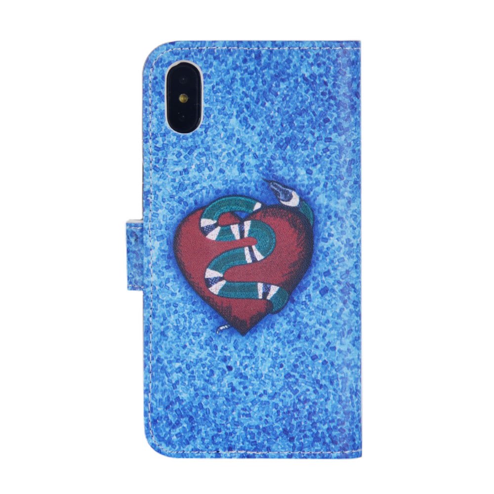 iPhone X Wallet Case,iPhone X Case,MagicSky Premium PU Leather Flip Folio Case Cover with Wrist Strap,Card Slots,Cash Pocket,Kickstand for Apple iPhone X 5.8 inch (Snake)