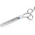 JASON 7 Inch 21-Teeth Chunkers Shears for Dogs, Ergonomic Cats Grooming Texturizing Blending Thinning Shears Pets Trimming Kit with Offset Handle, Sharp, Comfortable Shear