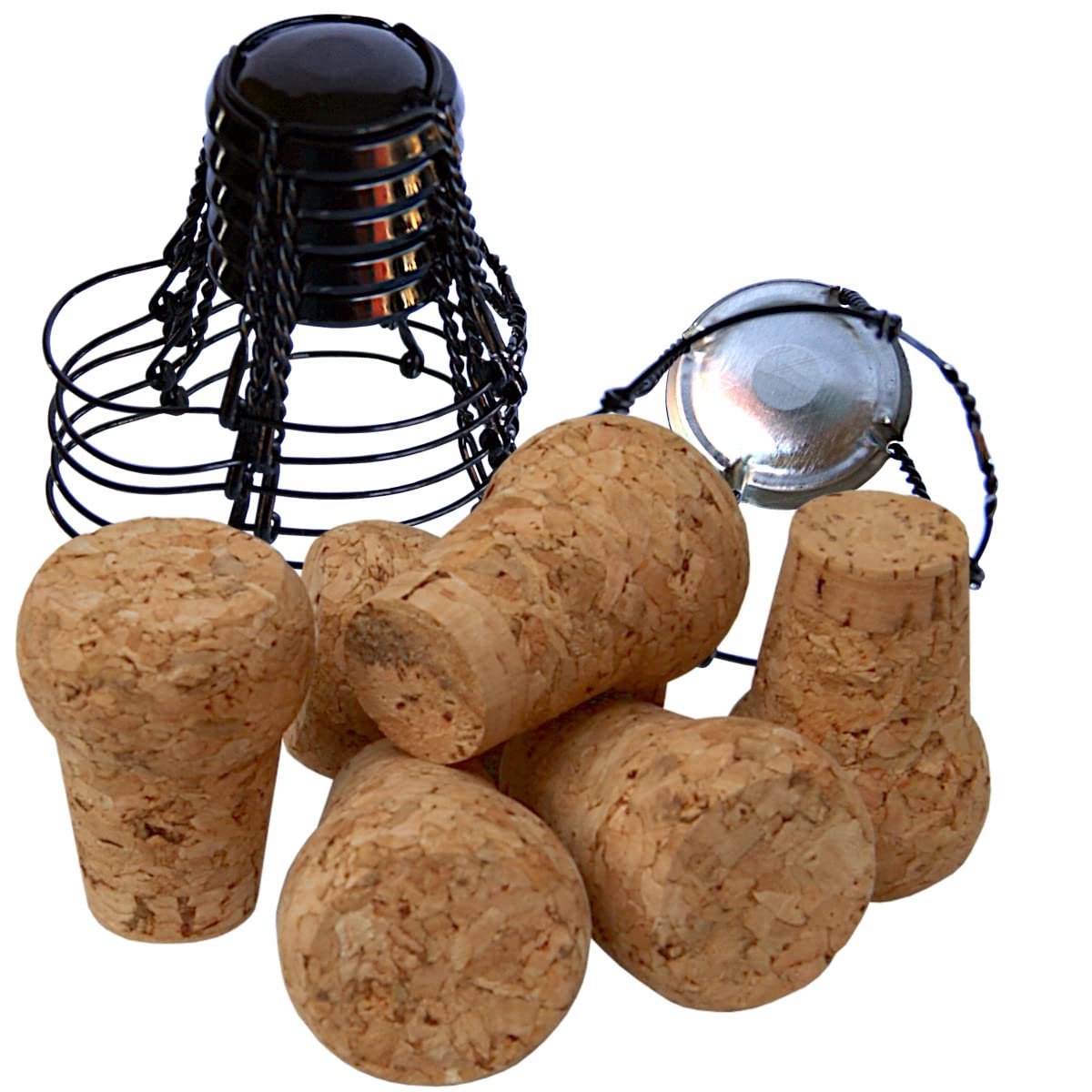 Pack of 6 Traditional Champagne Corks & Cages/Wires