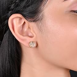 Gempires Raw Rainbow Moonstone Stud Earrings