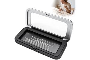 Magnetic Needle Case – Magnetic Needle Holder Sewing Pin Storage Organizer: Clear Lid Strong Magnet Portable Keeper for Sewin