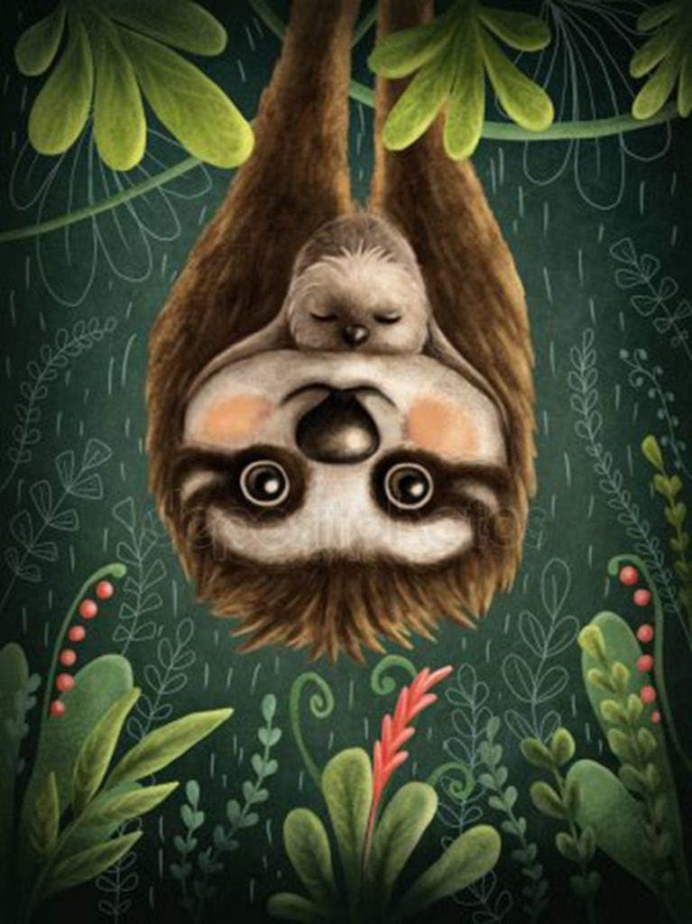 Amazon.com: 5D DIY Diamond Painting Sloth 12X16 inches Full Round Drill