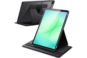 JETech Rotating Case for Samsung Galaxy Tab A11+/A11 Plus, 360 Degree Rotation Protective Stand Cover Clear Back, Multi-Angle