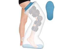 ZOYEHOO Waterproof Extra Wide Full Leg Cast Cover for Shower with Upgraded Non-Slip Bottom, Cast Protector for Shower after Leg Knee Surgeries, Large Cast, Knee Immobilizer/Brace, Walking Boots,Reusable