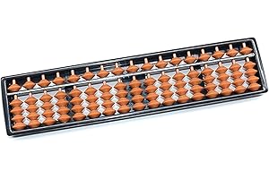 NJXMDR Professional 17-Digit Abacus, 17-Column Mathematical Calculation Tool for Office and Home, Durable ABS Plastic, 26.5cm