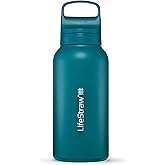 LifeStraw Go Series – Insulated Stainless Steel Water Filter Bottle for Travel and Everyday use removes Bacteria, parasites a