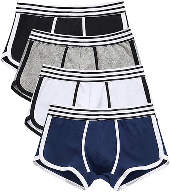 Amazon ボクサーパンツ メンズ下着 通気 吸汗 ストレッチ 立体成型 コットン ボクサーショーツ 若いセクシー スクエアショーツ 防臭 綿 ローライズ ボクサーブリーフ 4 枚組 ボクサー 通販