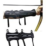 Archery Leather Arm Guard Long 4 Straps Forearm