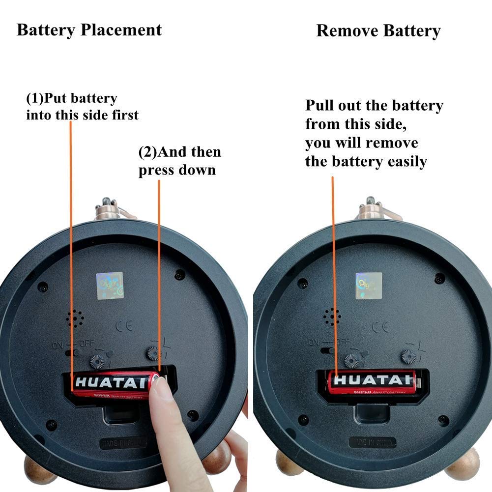 JUSTUP Vintage Table Clock, Iron European Style Desk Clock Battery Operated Non-Ticking Mantle Clock for Home Decor (Silver)