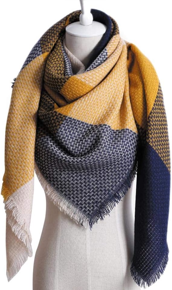 Amazon Dreamys ロングマフラー 韓国 レディース ストール 暖かい マフラー 大判 エレガント スカーフ 防寒 女性 イエロー マフラー 通販