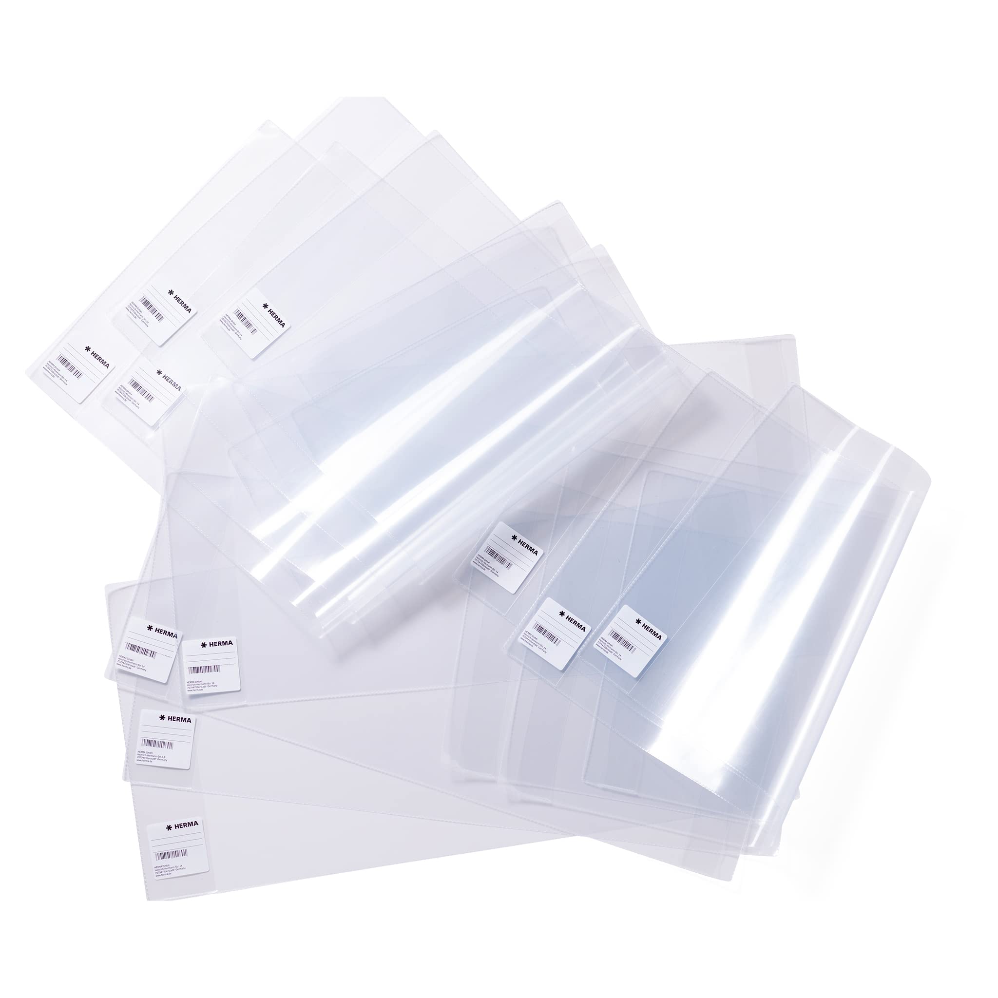 Herma Basic Book Cover 195 x 380 mm Transparent Plastic 1 Book Protector for School Books 10 Items 31 x 54 cm transparent