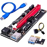BulletProof Mining Graphics Card PCIe Riser VER 009S 16x to 1x Powered Riser Adapter Card w/ USB 3.0 Extension Cable & 6-Pin 