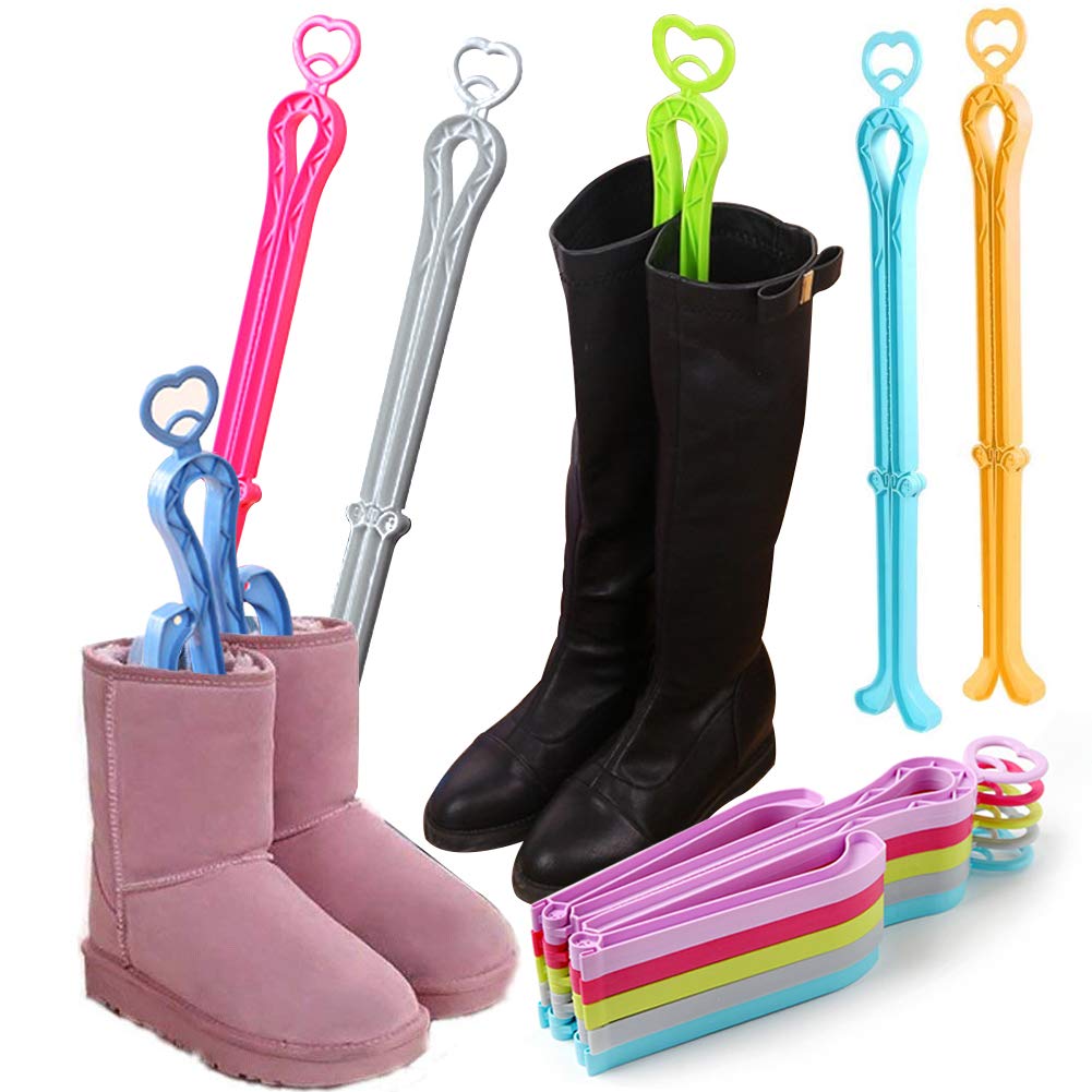 MCpinky 6 PCS Adjustable Plastic Long Boots Shaper Stretcher Shoes Supporter Stand Holder Hanger High Shoes Clip （Random Colors）