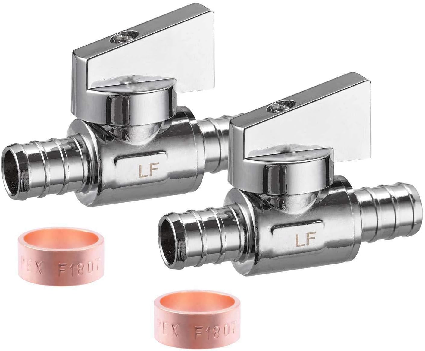 Minimprover 2 Pack Lead Free Chrome Brass 1/2" Pex x 1/2" PEX Straight