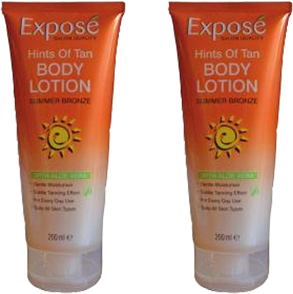 2 x Expose Body Lotion Summer Bronze No Streak Fake Tan Aloe Vera Self Tanning