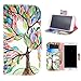 For Galaxy S4 , TUTUWEN [Tree and Leaf] New Style [Magnetic] Wallet PU Leather [Stand] Flap Closure Case Flip Protective Cover for Samsung Galaxy S4 SIV i9500