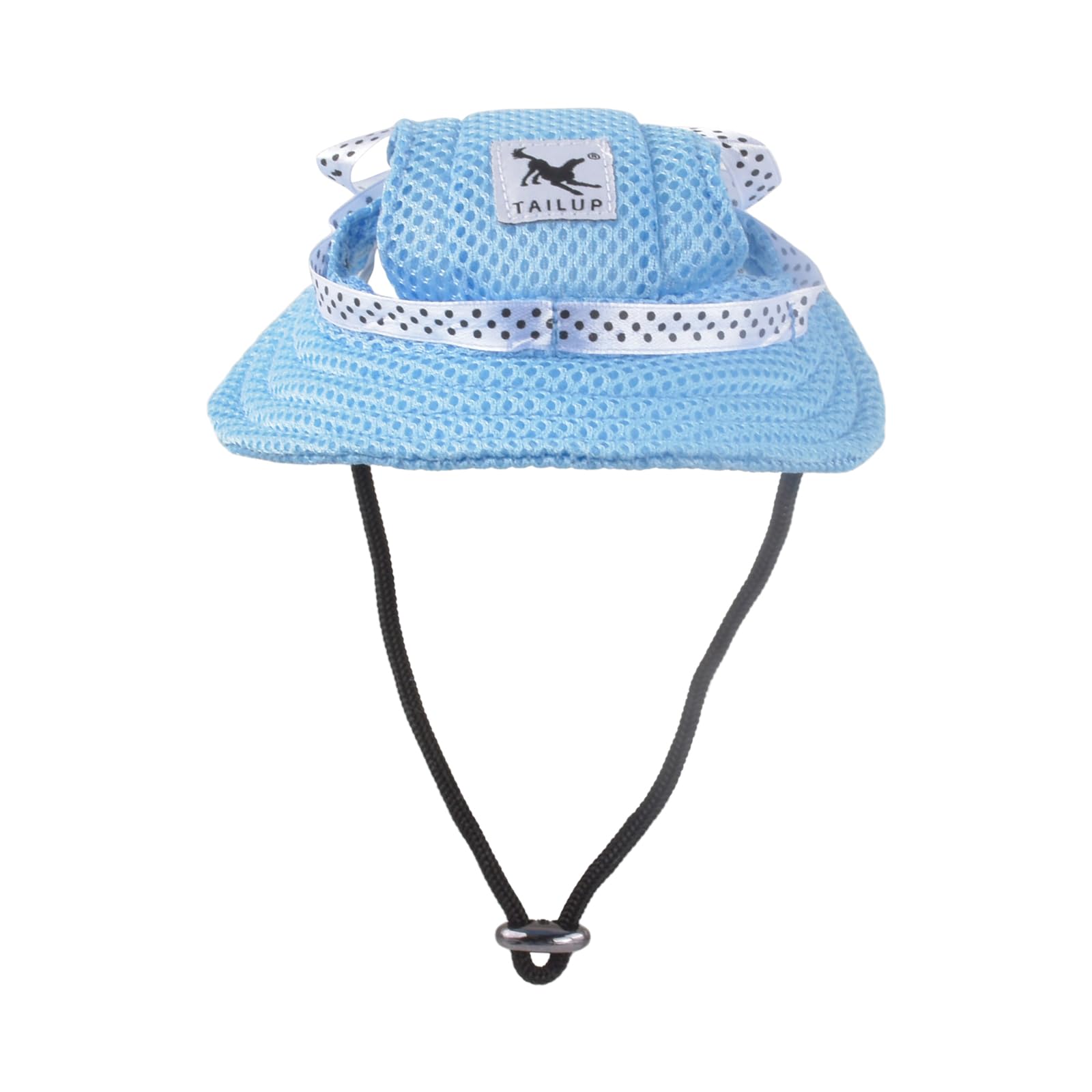 Summer Dog Sun Baseball Cap With Ear Holes - Breathable Bucket Hat, Adjustable Chin Strap for Small Puppies, S (Blue)