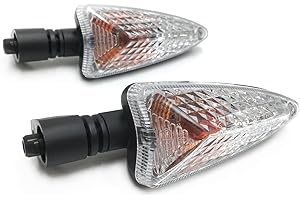 SPNUVR 2Pcs Motorcycle Turn Signal Light Front Or Rear Indicator Compatible With Triumph Tiger 800/XC Tiger 1050 Daytona 675/R 2009-2018 (Long handle and Clear)