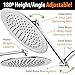 AquaSpa 9-inch Round Rain Shower Head (180 degrees Adjustable) PLUS HotelSpa 11 Inch Solid Brass Height/Angle Adjustable Extension Arm