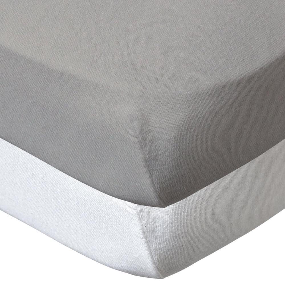 BabyCalin - Set of 2 Fitted Sheets 70x140x17cm White/Taupe certified OEKO-TEX