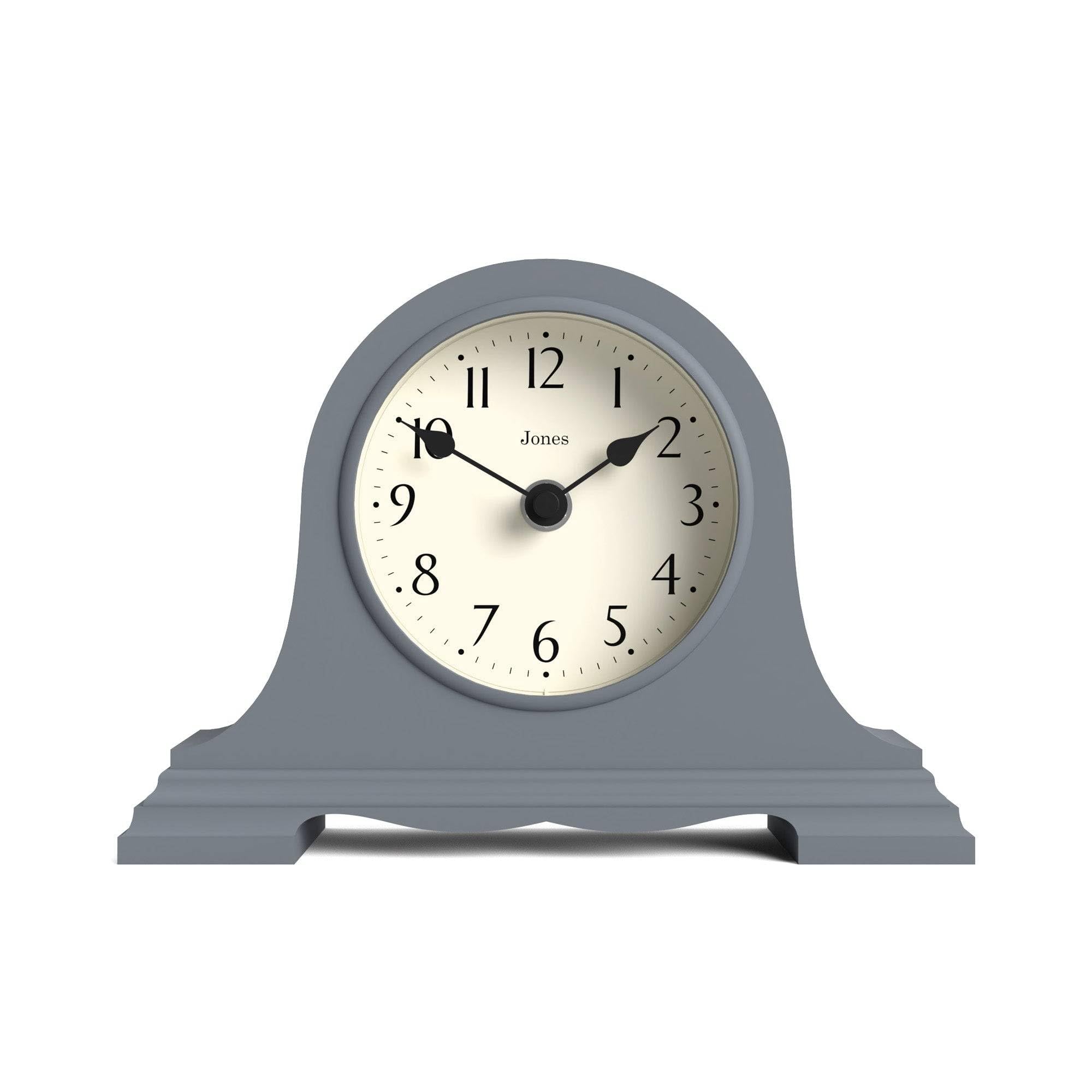 Jones Clocks® Speakeasy small mantel clock | Classic Napoleon’s hat design | French Navy | Contemporary classic style for desk, table, shelf or bedside