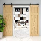 TSMST 305CM Sliding Barn Door Hardware Kit Track Roller for Double Doors view 7