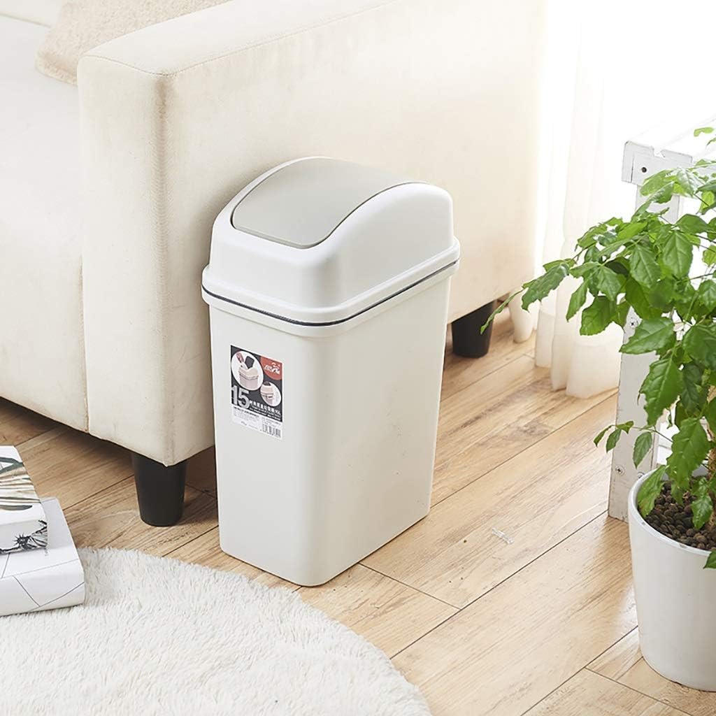 Plastic Swing Top Bin Waste Rubbish Dustbin Home Office Kitchen 8L 15L