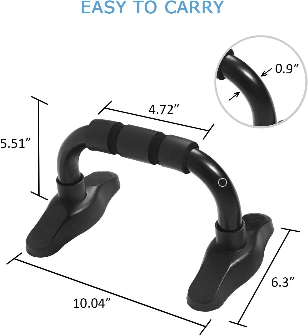 Max4out Pushup Bars Handles Set, Push Up Stand with Cushioned Foam Grip and Non-Slip Rubber Base Home Workout Equipment, Black : Sports & Outdoors