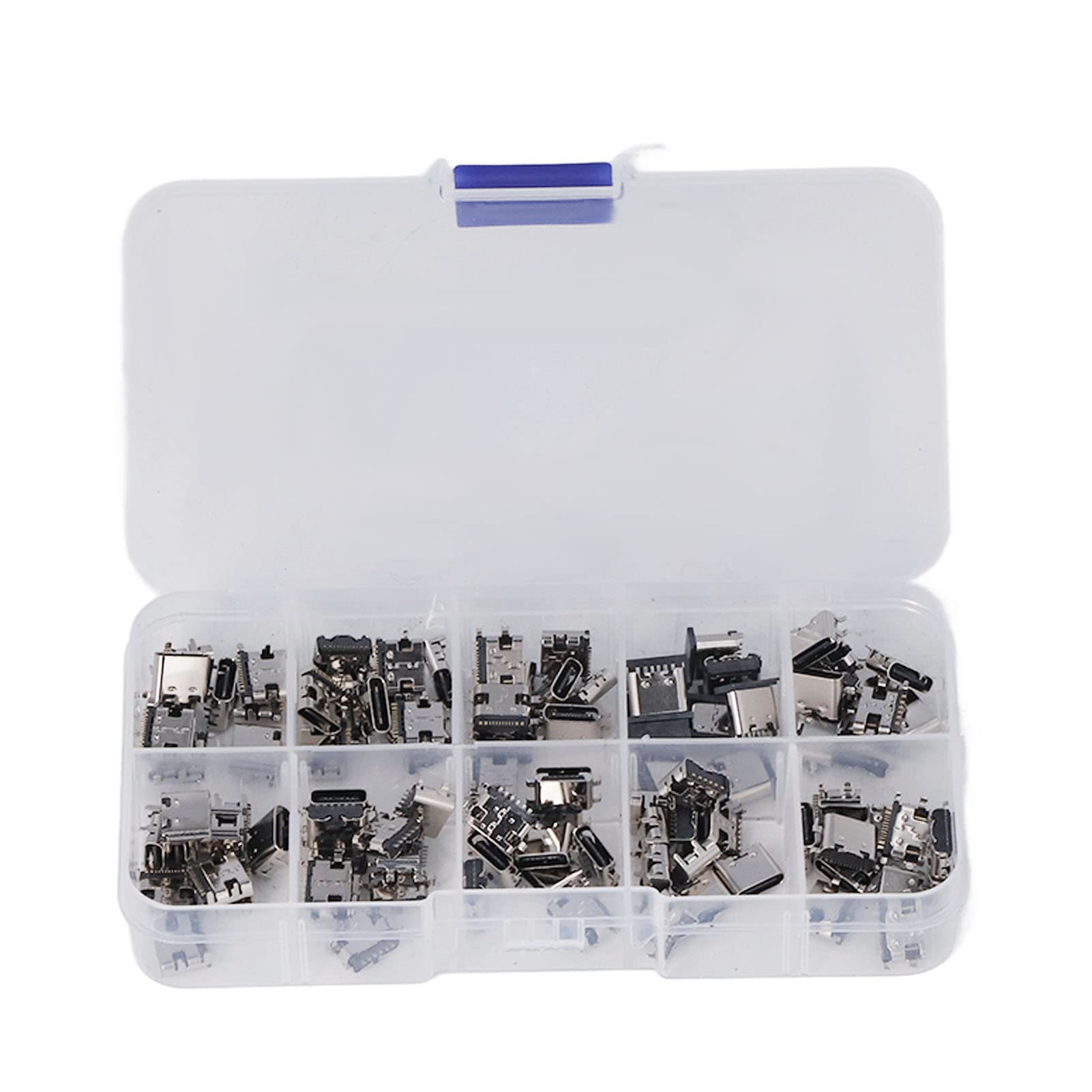 100Pcs TYPE C USB Female Plug Connector Jack Solder Repair Replacement Repair Parts TYPE C Female Micro USB Connector Charing Port