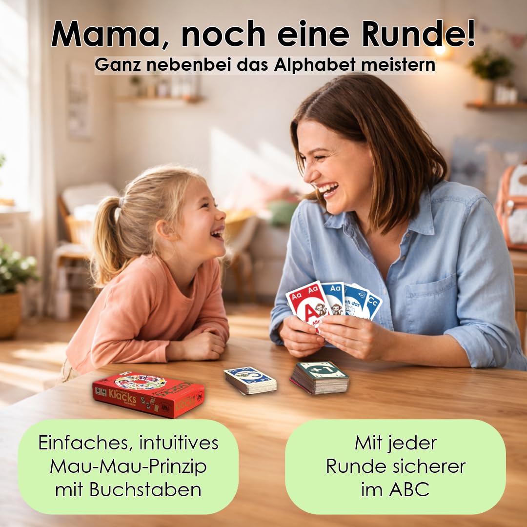 Buchstaben Klacks – Das ABC-Mau-Mau für Kinder | Lernspiel & Geschenk für Junge und Mädchen I Kartenspiel ab 4, 5, 6, 7, 8 Jahre | Einschulung | Geburtstagsgeschenk 3