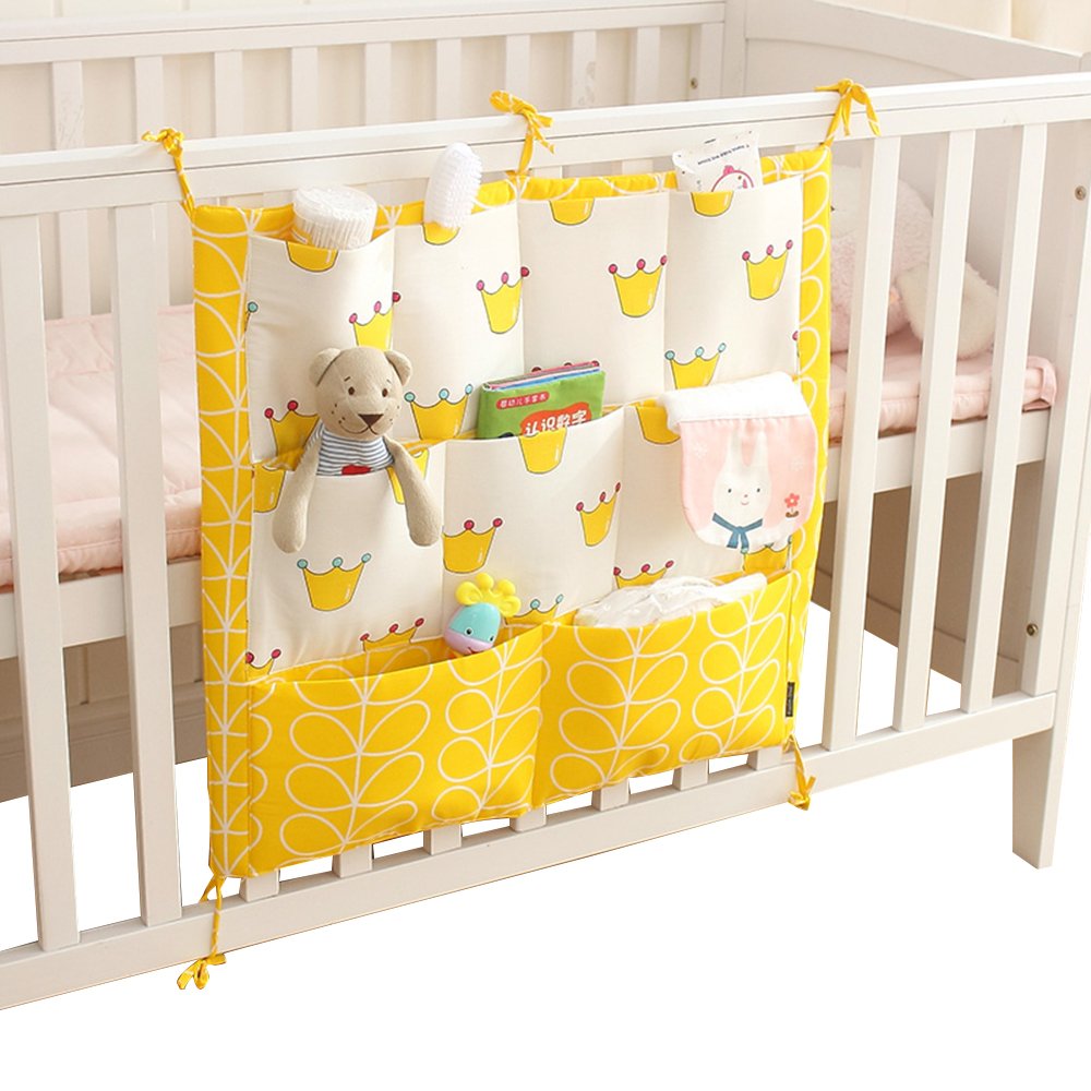 Vine Nursery Baby Cot Tidy Organiser for Cot Bed Baby bed Pouch Storage