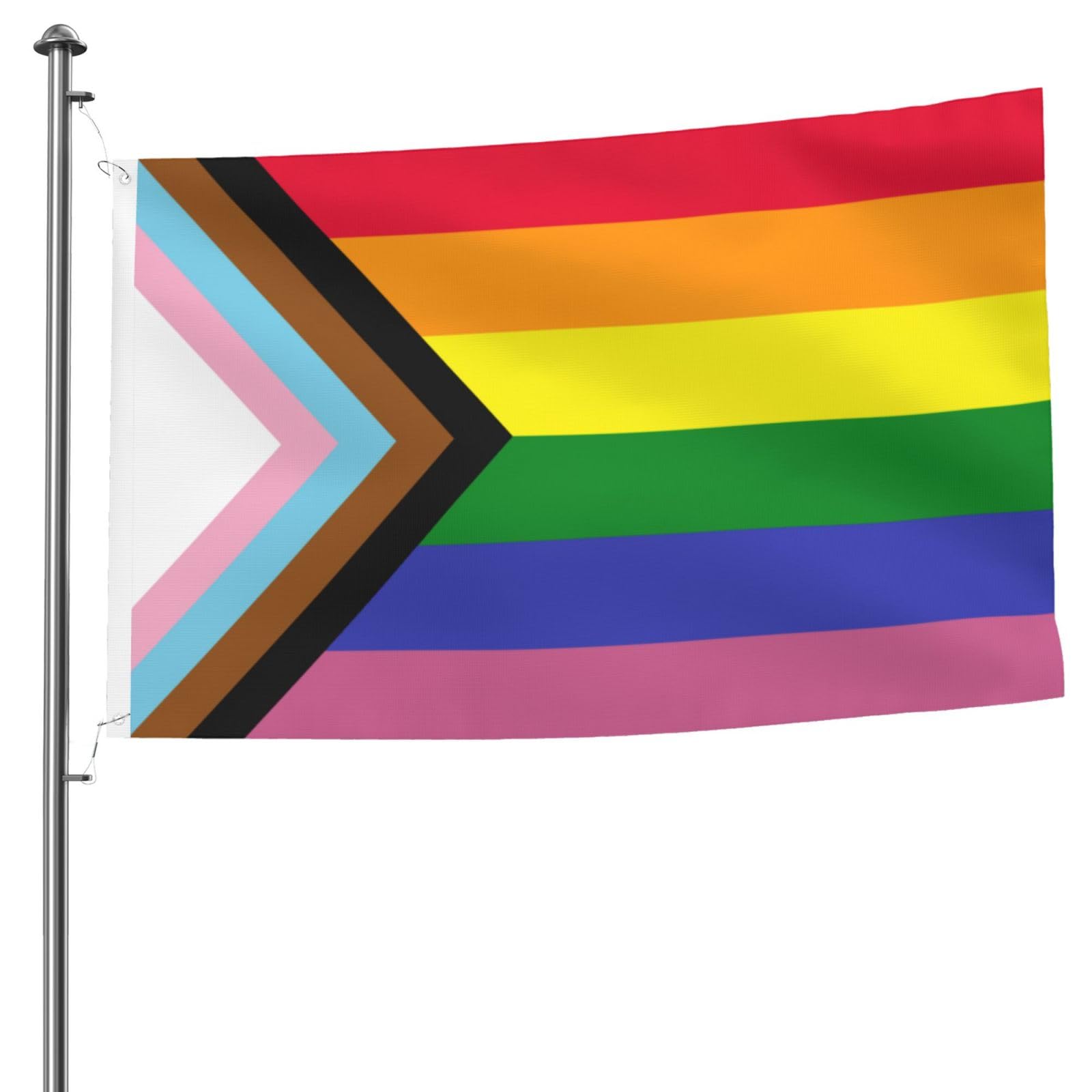 LGBTQ Pride Flag - 3x5 Ft Large Rainbow Flags, Progress Pride Flag with Double Stitched, Pride Accessories Gay and Lesbian Pride Banner for Party Parades Festival Decorations Style A