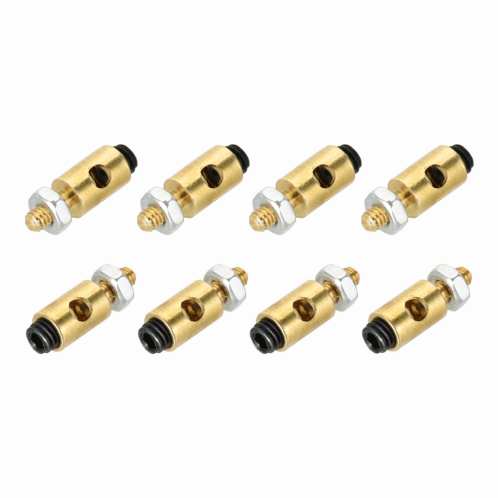 sourcing map 8 Pcs Linkage Stoppers Connecting Servo Arm, D4x2.1mm Adjustable Push Rod with Nut and Screw for RC Airplane RC Car Control Board