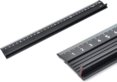 30CM Aluminium Ruler Raised Grip Metal Craft Cutting Safety