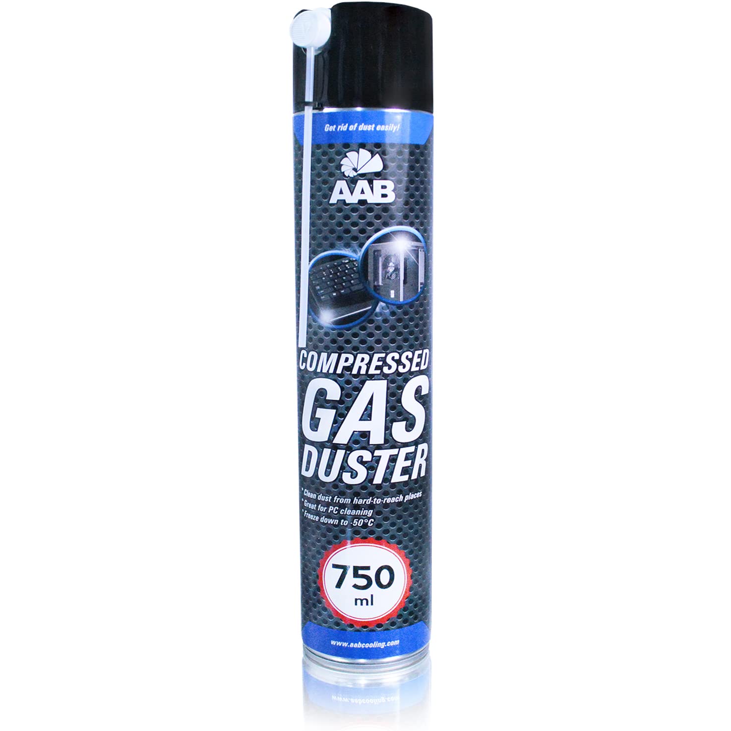 AABCOOLINGCompressed Gas Duster 750ml - Compressed Air for Cleaning Computer, Keyboard, and Other Office Equipment, Laptop Cleaner, PC Cleaning Kit, Air Duster, Can of Air, Aerosol Duster, Canned Air