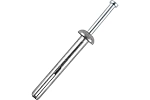 ALLOYPRO 1/4" x 2"Hammer Drive Nail-in Anchors 30 Pack – Cement Wall Anchors for Concrete Brick Block – Zinc Plated Masonry Fasteners for Electrical Boxes, Brackets, Frames