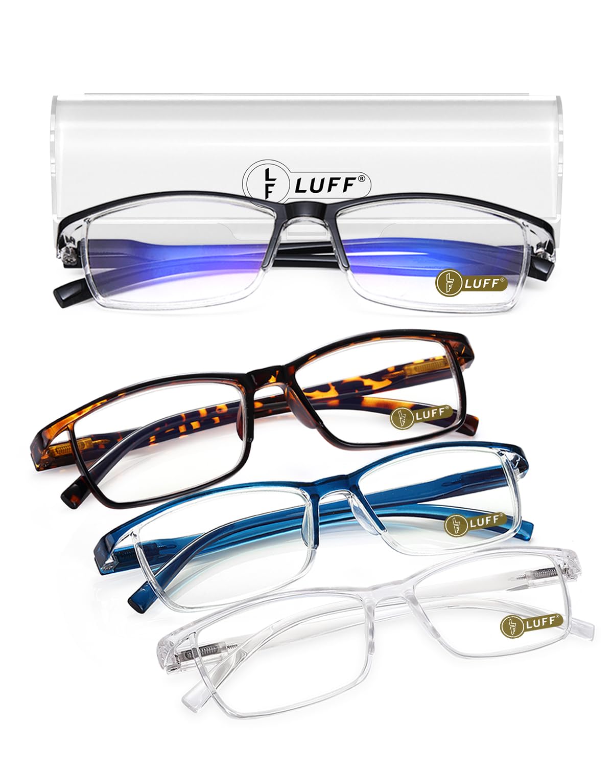 LUFF 4Pcs Anti-Blue-ray Reading Glasses Portable Ultra-Light Readers(3.75X) — image 1