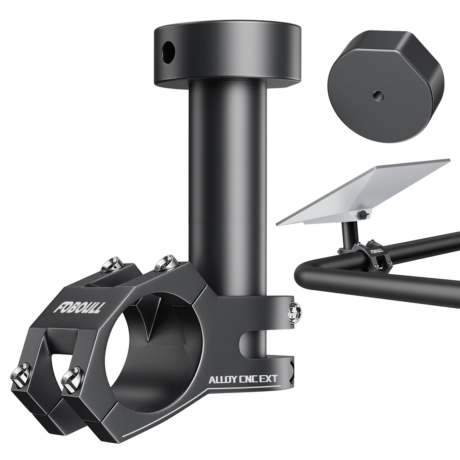 Foboull Starlink Mini Mount Kit for RV, Boat, Camper, Ladder & Guardrail - CNC Aluminum Alloy Adjustable Clamp (0.79"-1.38" Pipe Diameter) - Universal Pipe Adapter Compatible with Starlink mini