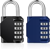 ZHEGE 4 Digit Combination Padlock for Locker Gym Outdoor Weatherproof Black Blue view 1
