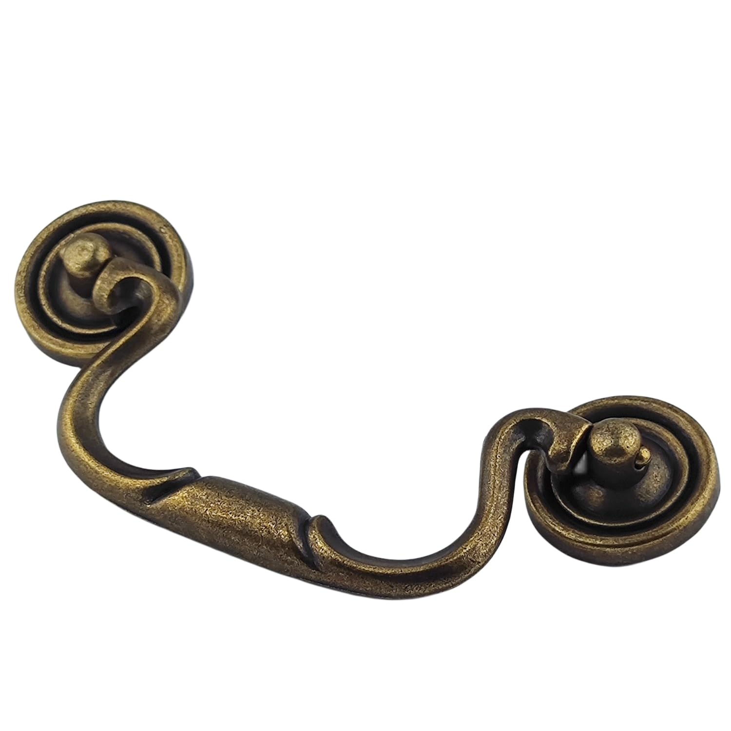 Photo 1 of MuDuJia 10-Pack 4" C-C Bail Drawer Pull Drop Swing Handles Dresser Pulls Cabinet Knob Antique Brass Vintage Style Center Hole Distance 102 mmm (10)