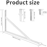 HAOCHEN 8 Heavy Duty Shelf Brackets 300x190mm White Triangle 90 Degree view 2