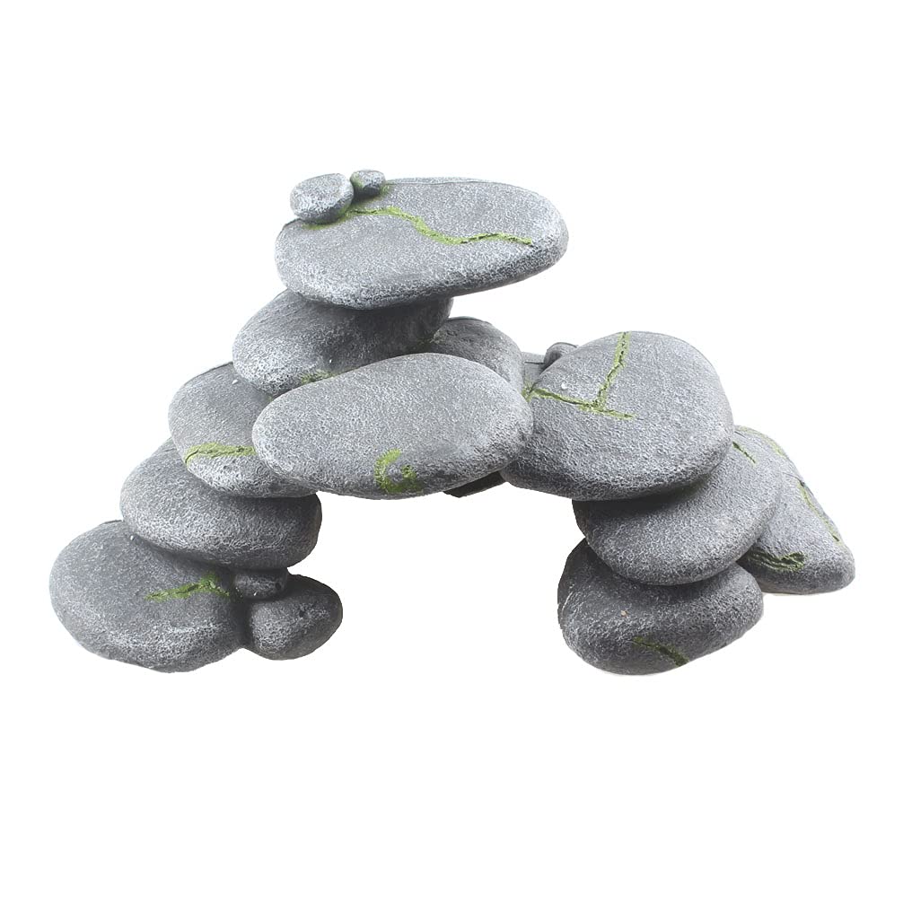 emours Turtle Basking Pebble Platform Hiding Spots Basking Ledges for Fish, Reptiles, Amphibians, and Small Animals,for Aquariums & Terrariums (A-1)