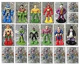 DC Comics Super Hero 12 Piece MINI Holiday Christmas Set Featuirng Superman, Krypto, Batman, Robin, Aquaman, Green Lantern, Flash, Hawkman, Joker, Riddler, Penguin, Lex Luther - Shatterproof Ornaments Range from 2