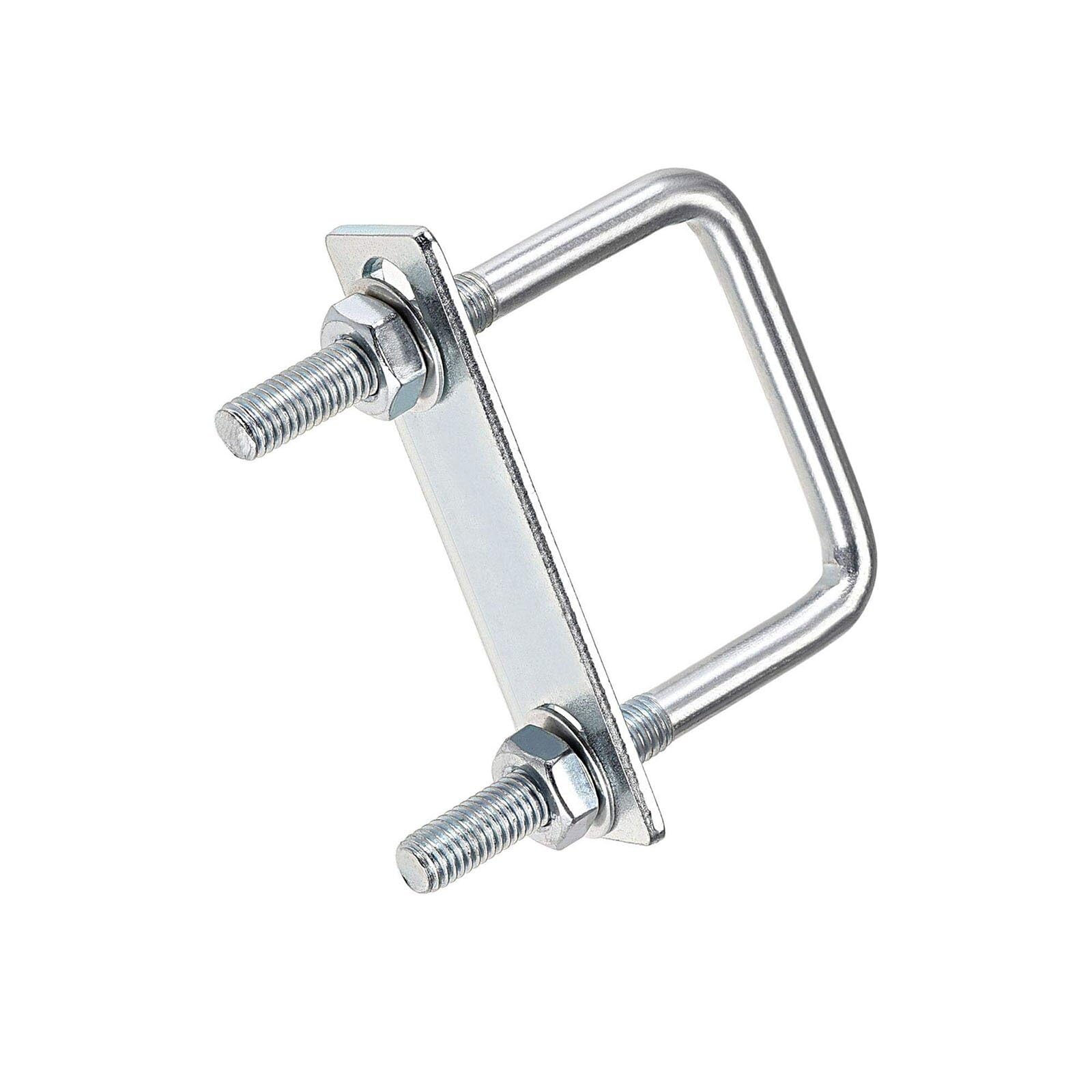 TOP-VIGOR M8 Square U-Bolts, 50mm Inner Width 80mm Length Steel U-Bolts with Nut, Plate, Washer for Building Installations Mechanical Parts Connection Cehicles Ships