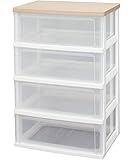 アイリスオーヤマ チェスト 木天板 4段 幅55.6×奥行41×高さ82cm ホワイトオーク WTW-544