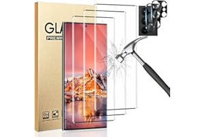 GEVIAHO (3+2 Pack) Galaxy S22 Ultra Screen Protector + Camera Lens Protector, Full Clarity Coverage,9H Tempered Glass, Ultrasonic Fingerprint Support,Anti Bubble,for Samsung Galaxy S22 Ultra (6.8 Inch)