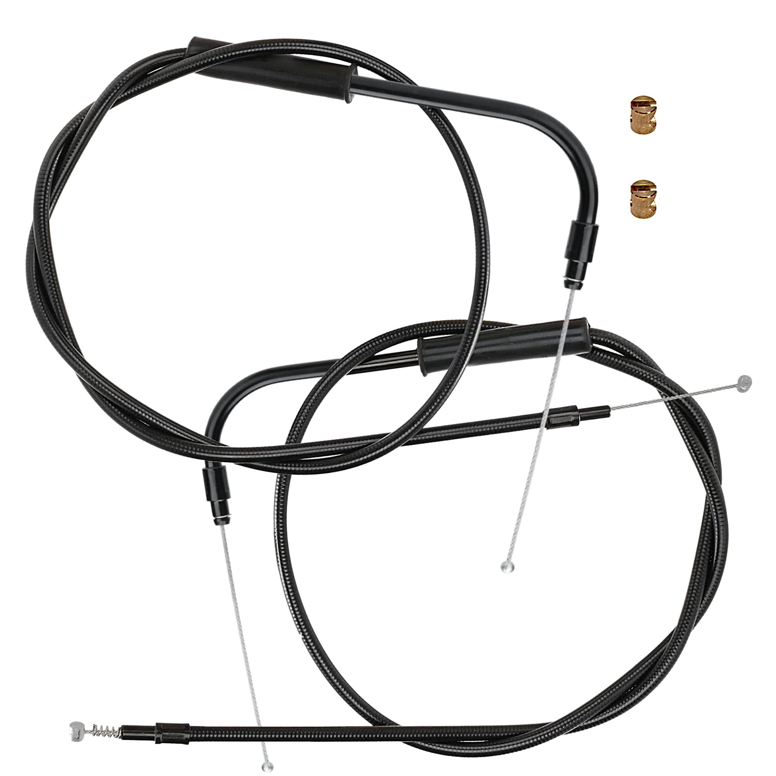 Photo 1 of TIGERSGATE 43.3" Black Vinyl Stainless Steel Braided Extended Throttle and Idle Cable Kit for 2014-2022 Harley Sportsters XL Models, 1996-2017 Some Dyna Models