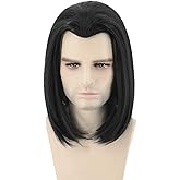 Topcosplay Men Wigs Short Black Straight Halloween Cosplay Costume Party Wigs